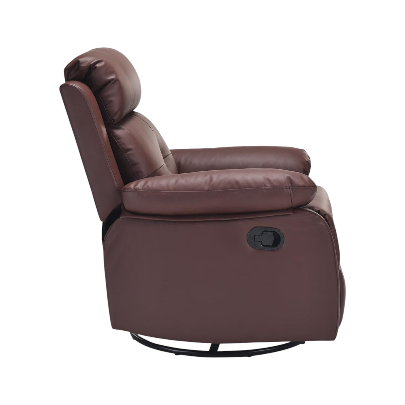 37" Red Faux Leather Manual Recliner