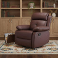 37" Red Faux Leather Manual Recliner