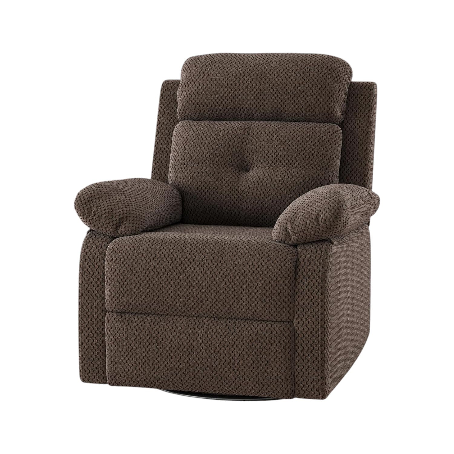 37" Brown Faux Leather Manual Recliner