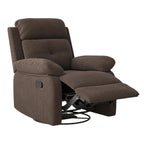 37" Brown Faux Leather Manual Recliner