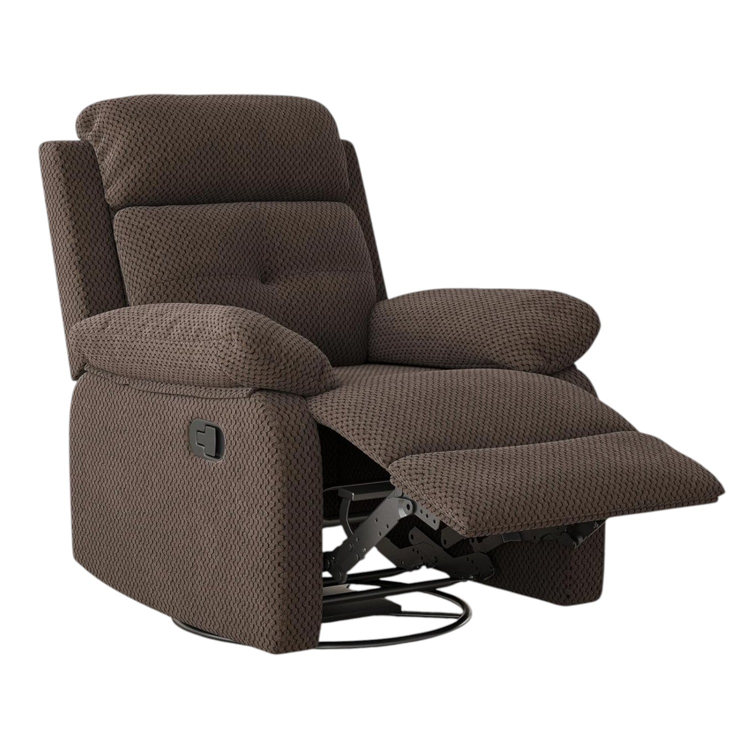 37" Brown Faux Leather Manual Recliner
