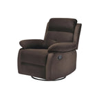 37" Brown Faux Leather Manual Recliner