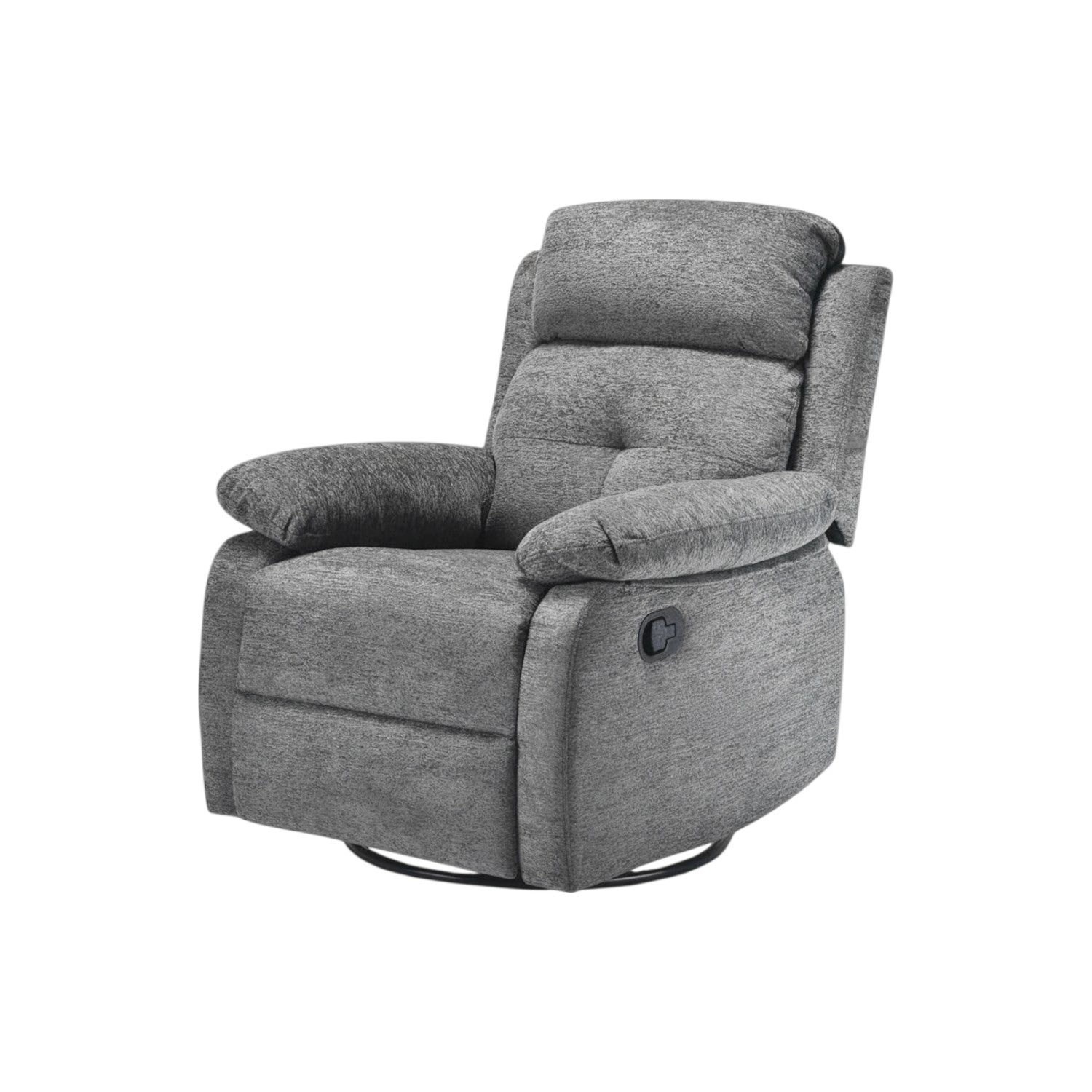 37" Gray Faux Leather Manual Recliner