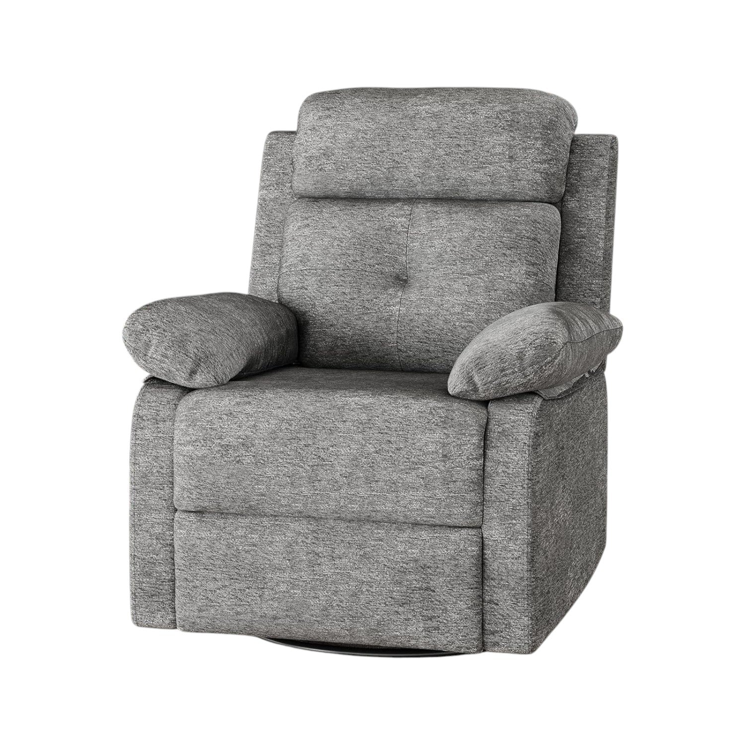 37" Gray Faux Leather Manual Recliner