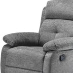 37" Gray Faux Leather Manual Recliner