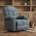 37" Blue Faux Leather Heated Massage Lift Assist Recliner With USB
