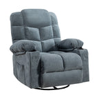 37" Blue Faux Leather Heated Massage Lift Assist Recliner With USB