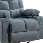 37" Blue Faux Leather Heated Massage Lift Assist Recliner With USB