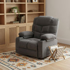 37" Gray Faux Leather Heated Massage Lift Assist Recliner With USB