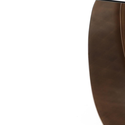 94" Black White and Bronze Ceramic and Metal Cross Leg Base Dining Table