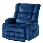 38" Blue Tufted Velvet Heated Massage Lift Assist Recliner With USB
