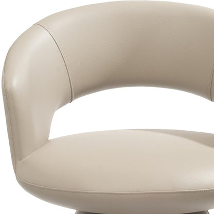 Gray Faux Leather and Steel Open Back Dining Arm Chair