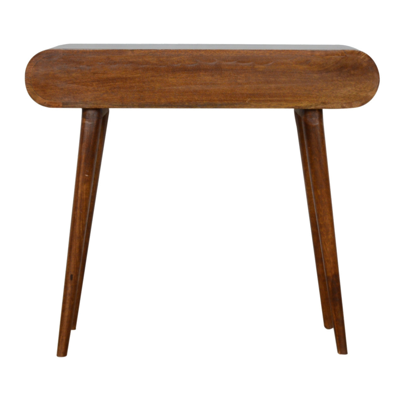 35" Brown Solid Wood Solid Console Table And With Two Drawers