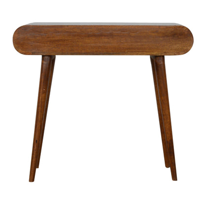 35" Brown Solid Wood Solid Console Table And With Two Drawers