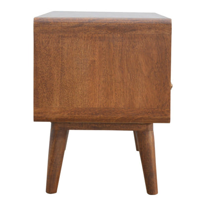 35" Chestnut Solid Wood Enclosed and Open Storage TV Stand