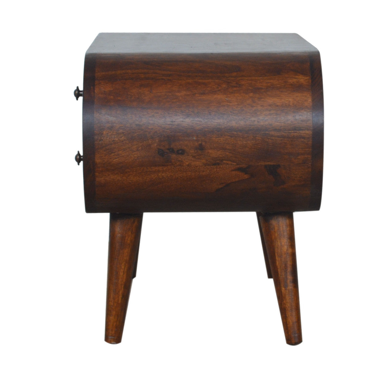 35" Brown Solid Wood Enclosed and Open Storage TV Stand