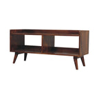 45" Brown Solid Wood Enclosed and Open Storage TV Stand