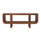 47" Brown Solid Wood Enclosed and Open Storage TV Stand