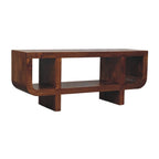47" Brown Solid Wood Enclosed and Open Storage TV Stand