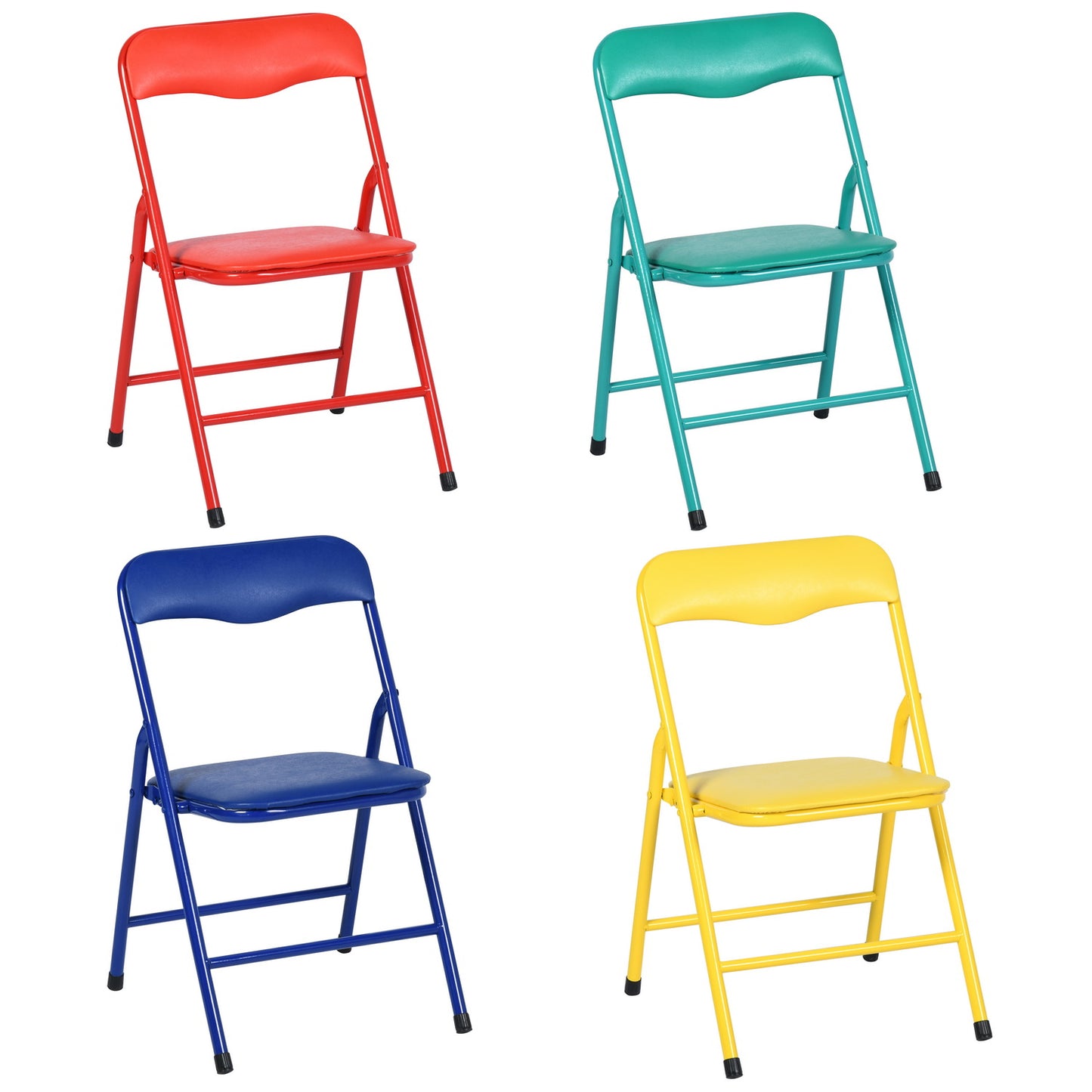 Blue PVC Veneer and Steel Square Furniture Set