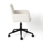 Beige and Black Adjustable Height Swivel Rolling Office Chair