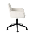 Beige and Black Adjustable Height Swivel Rolling Office Chair