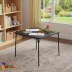 34" Black Wood and Metal Folding Square Card Table
