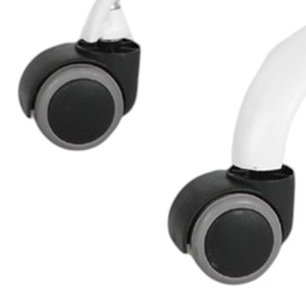 Gray and White Adjustable Height Swivel Rolling Office Chair