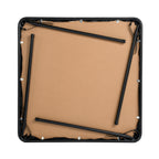 34" Black Wood and Iron Folding Square Dining Table