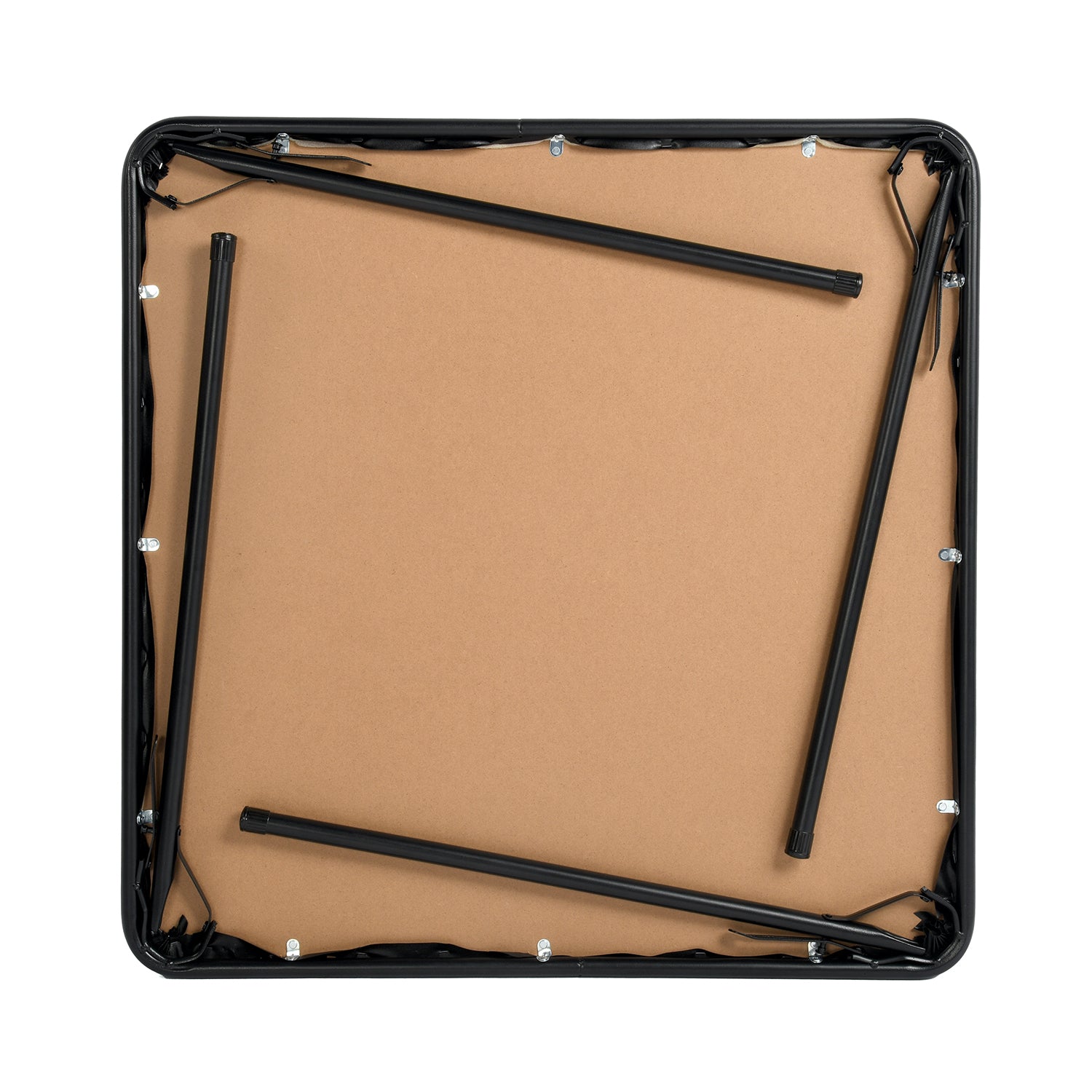 34" Black Wood and Iron Folding Square Dining Table