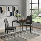 34" Black Wood and Iron Folding Square Dining Table