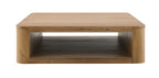 48" Oak Wood Square Floor Shelf Coffee Table