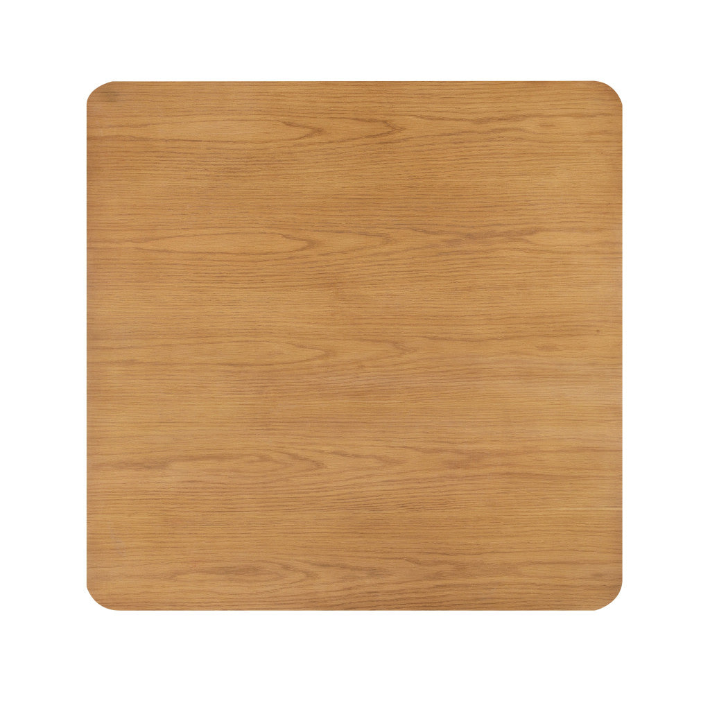 48" Oak Wood Square Floor Shelf Coffee Table