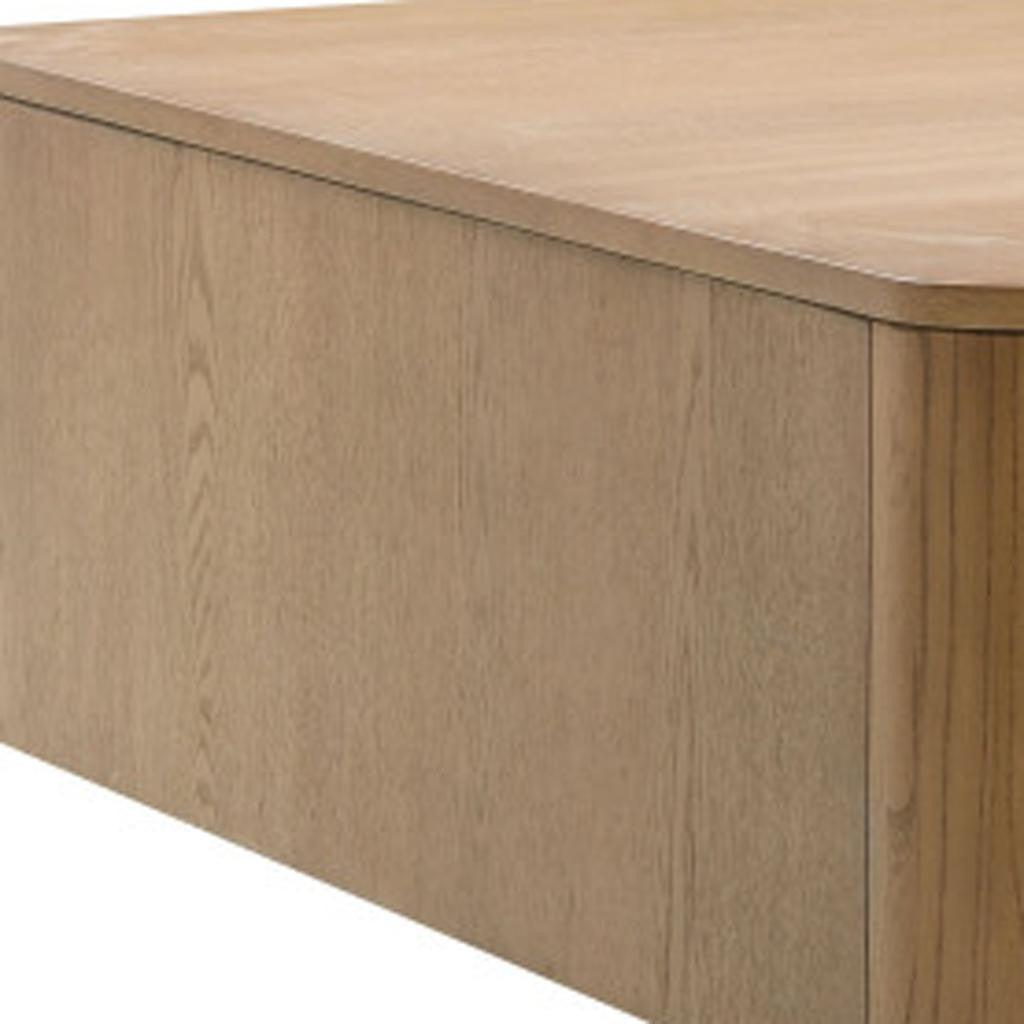 48" Oak Wood Square Floor Shelf Coffee Table