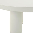 35" White Wood Round Coffee Table