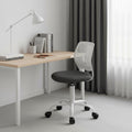 Gray and White Adjustable Height Swivel Rolling Office Chair