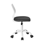 Gray and White Adjustable Height Swivel Rolling Office Chair
