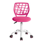 Pink and White Adjustable Height Swivel Rolling Office Chair