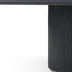 110" Black Solid Wood Double Pedestal Base Dining Table