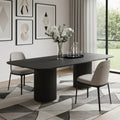 110" Black Solid Wood Double Pedestal Base Dining Table