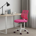 Fuchsia and White Adjustable Height Swivel Rolling Office Chair