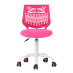 Fuchsia and White Adjustable Height Swivel Rolling Office Chair