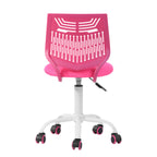 Fuchsia and White Adjustable Height Swivel Rolling Office Chair