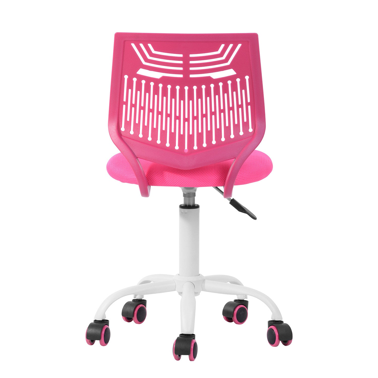 Fuchsia and White Adjustable Height Swivel Rolling Office Chair