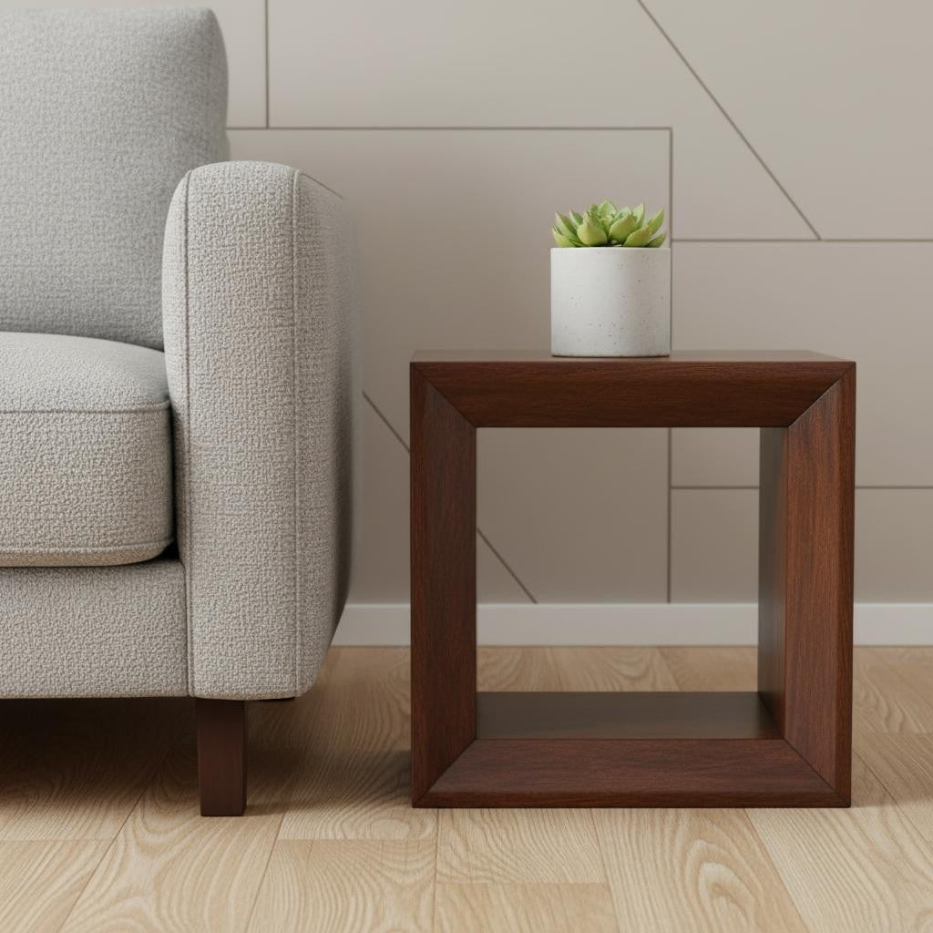 18" Brown Solid Wood and Wood End Table With Drawer And Shelf