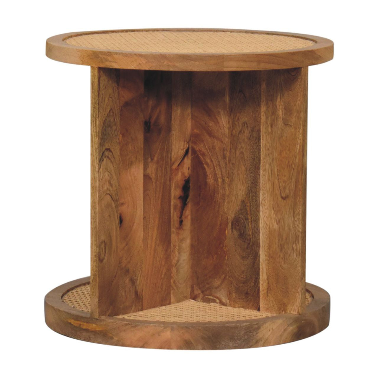 18" Brown Solid Wood and Wood End Table