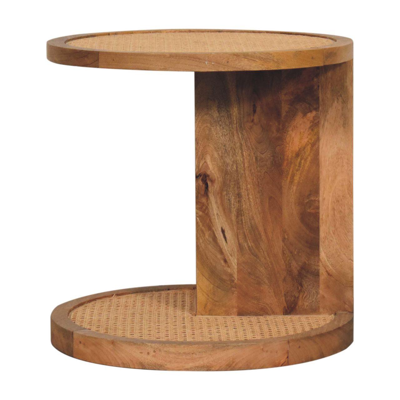 18" Brown Solid Wood and Wood End Table