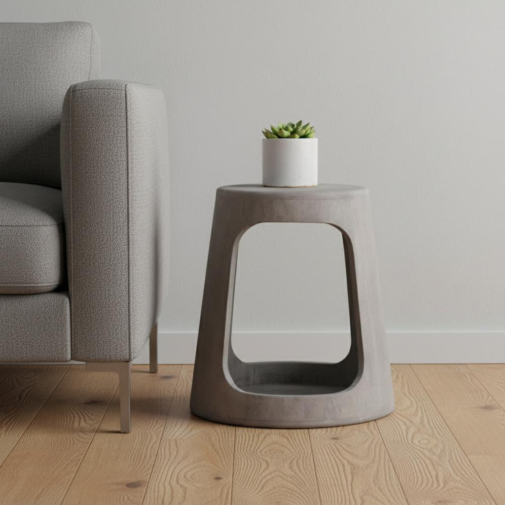 18" Brown Solid Wood and Wood End Table