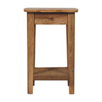 24" Brown Solid Wood and Wood End Table With Drawer And Shelf