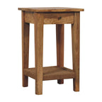 24" Brown Solid Wood and Wood End Table With Drawer And Shelf